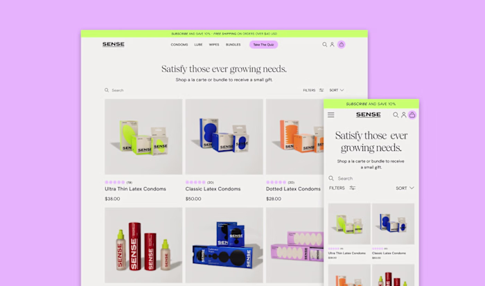 Hey Sense - Shopify e-commerce UX/UI