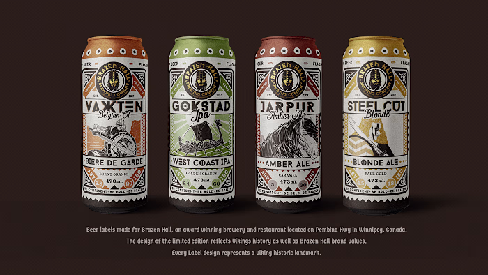 BRAZEN HALL - Beer Labels Design