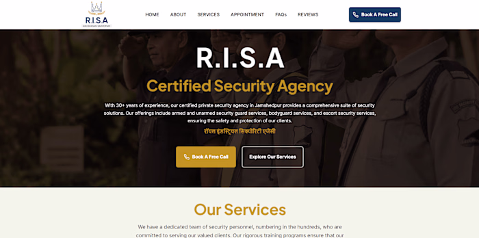Framer Website Development for Risa Security