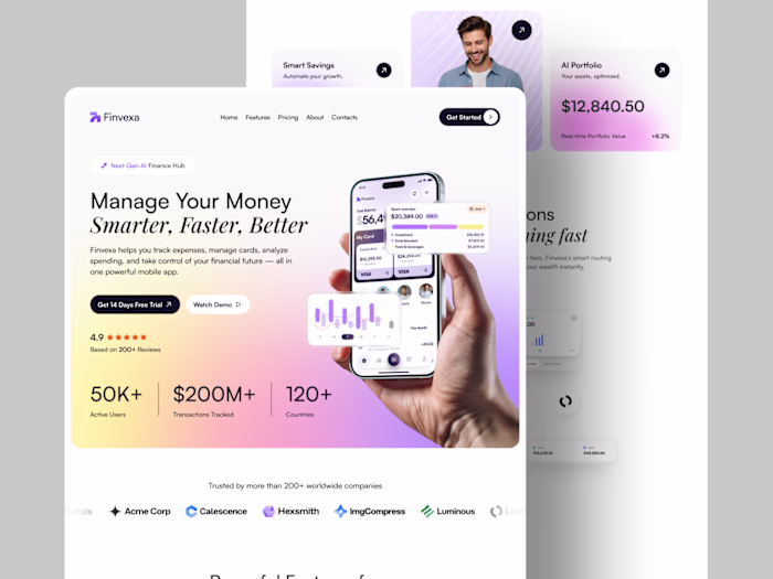 The best fintech landing pages