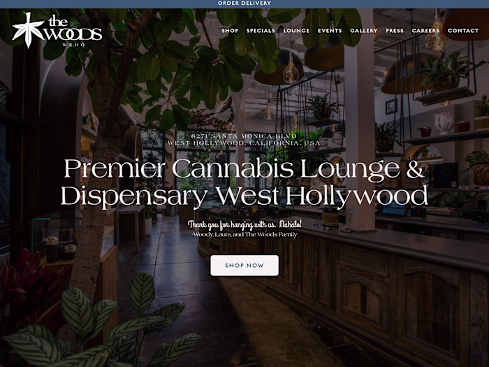 theWOODS WeHo Website Design