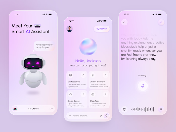 AI Chatbot Mobile App Interface