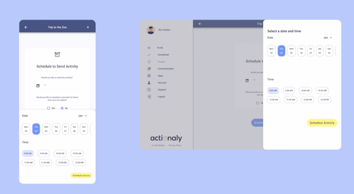 🗓️  Scheduling Messages (UX Mobile Design - New Feature)
