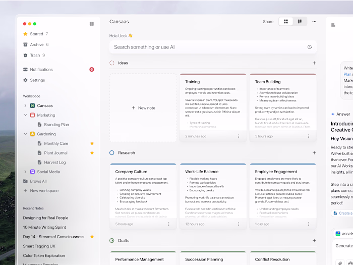 Notes App Dashboard