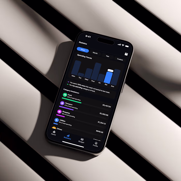 Dashboard and statistics screens focused on balance visibili...