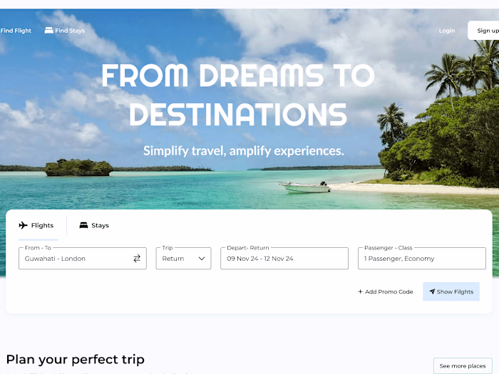 Airline booking platform with admin panel