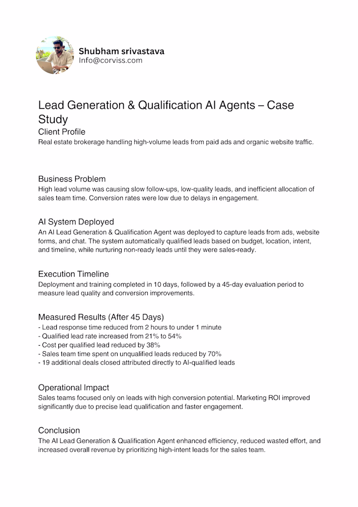 Automated Lead Capture & Qualification for Real Estate