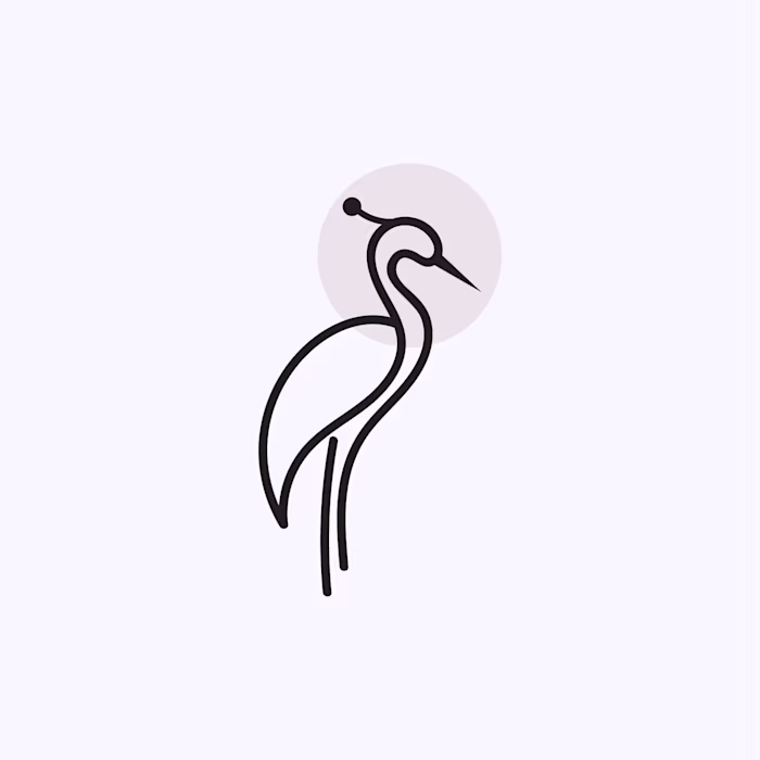 Minimalistic Heron Logo Design