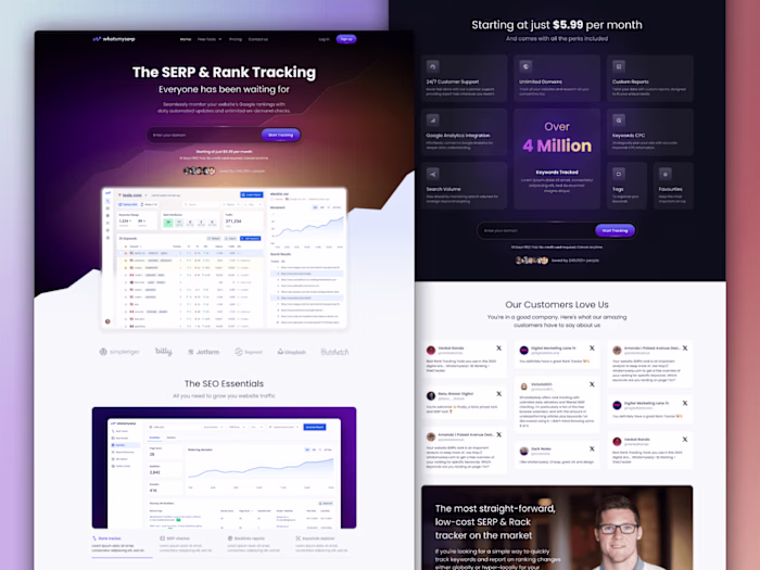 What's My SERP - Landing page design