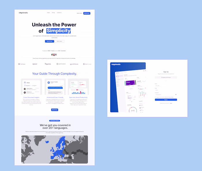 Cognimatic AI Website and Web Application