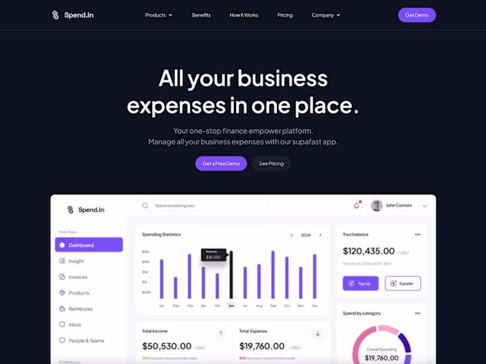 SpendIn Finance SaaS | Transforming Figma to Webflow