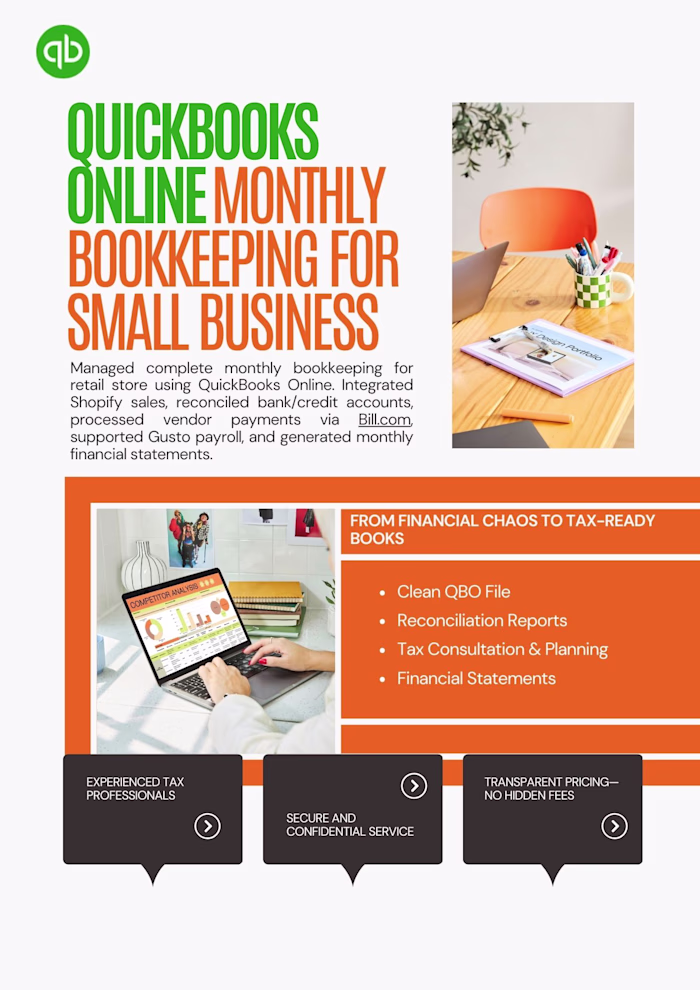 QuickBooks Online Monthly Bookkeeping