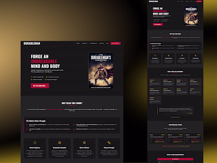 Salespage Website Design for The Durableman's Handbook