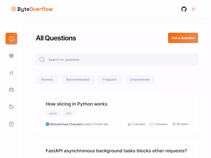  Byte Overflow - Stack Overflow Clone