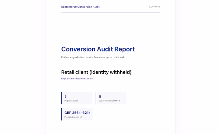 Ecommerce conversion audit snippet