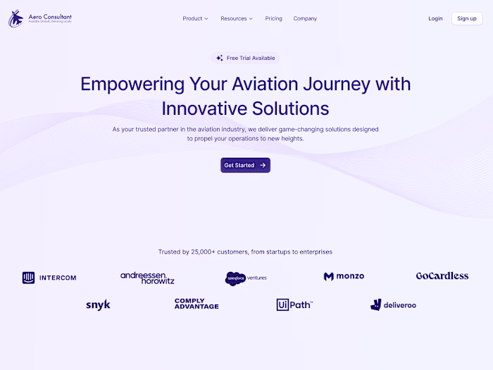 Aero Consultant: A branding website for an aviation company.