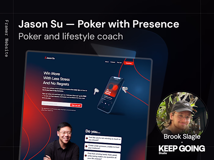 Poker and Lifestyle Coach Personal Brand Website