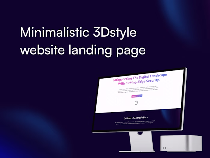 Minimalistic 3D-Style Website Landing Page - concept
