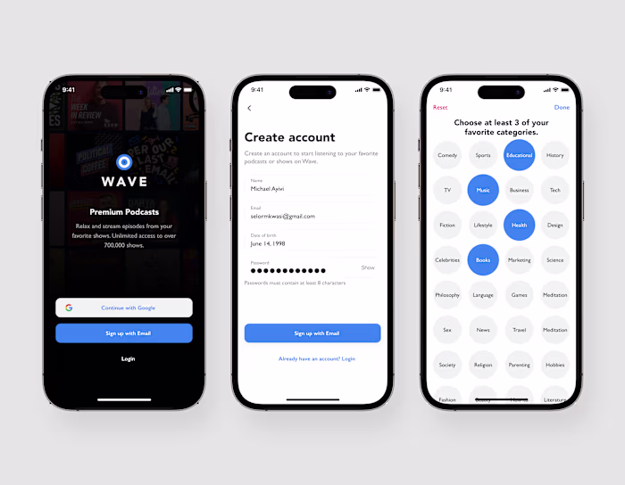 Wave - Podcast Streaming Mobile App