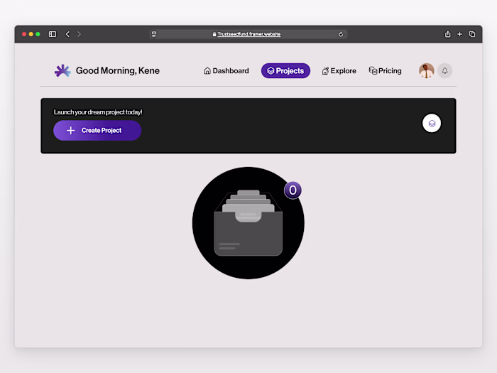 Empty state dashboard