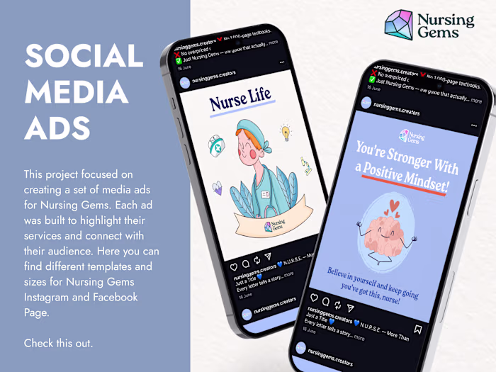 Social Media Ads Design Project - Nursing Gems