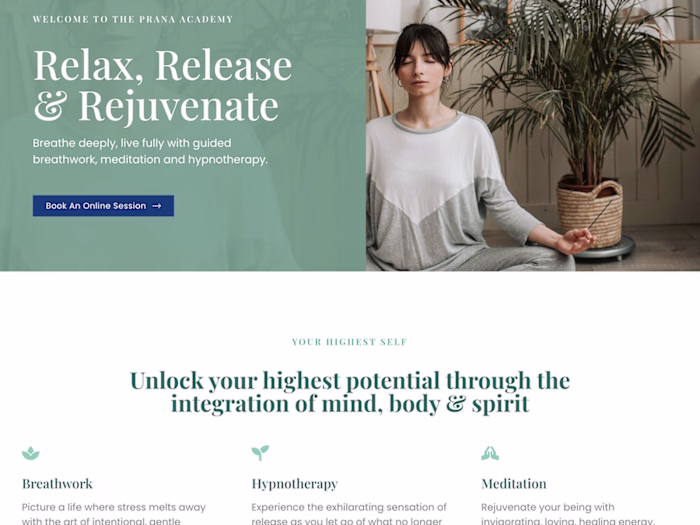 Breathwork & Hypnotherapy Website Design