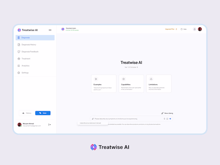Medical AI Interface for Treatwise AI