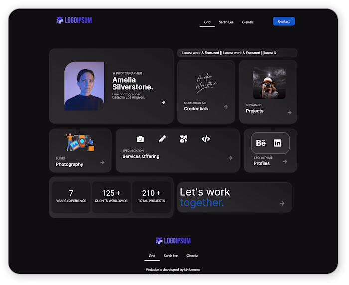 Trendy one-page WordPress website portfolio | WordPress website