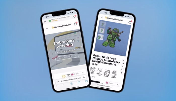 EmbroideryDownload Case Study - Wordpress and Elementor