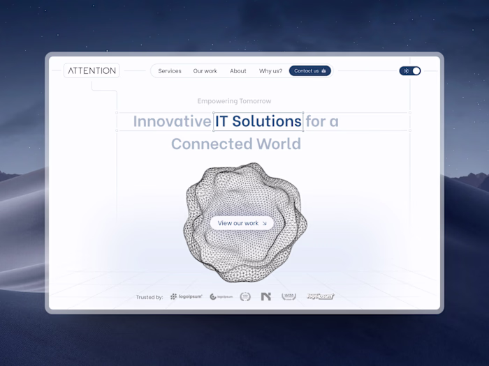 Landing page for an IT company