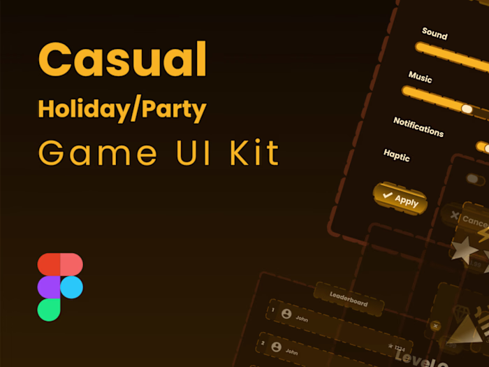 Casual Holiday/Party Game UI Kit Design