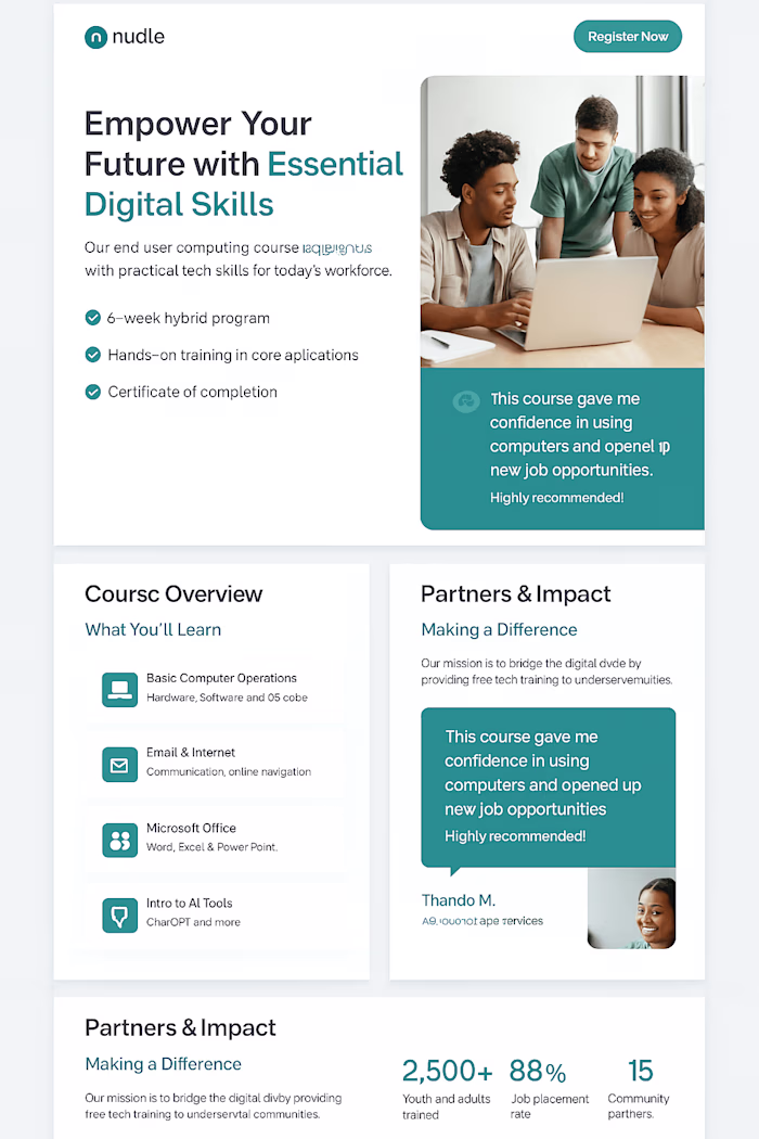 Responsive Website Design for Upskilling Program
