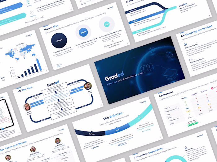 Sleek and clean presentation for an educational tech startup