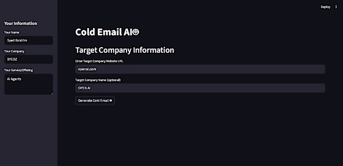 ColdMailAI generates personalized cold emails