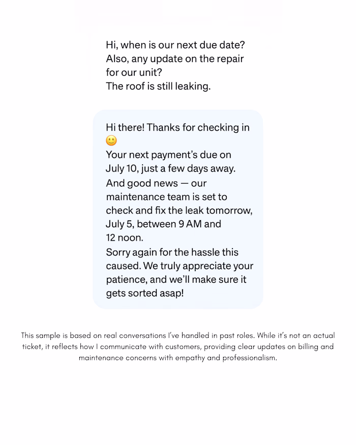 Handling Billing and Facility Issues via Text Support