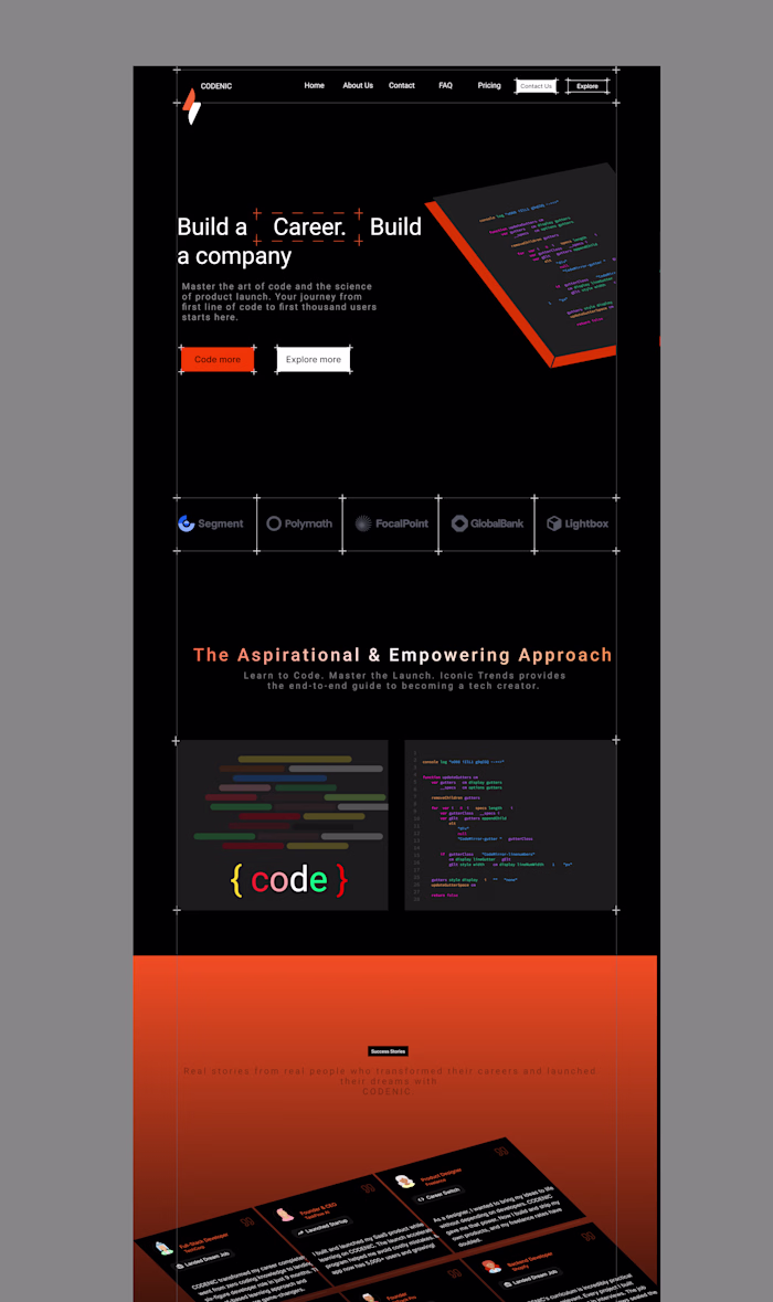 Landing page design and development