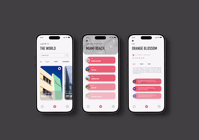 App and Graphic Design for City Guide 