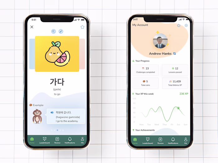 A learning vocabulary app