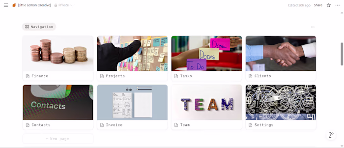 Notion template for a Design Agency to 