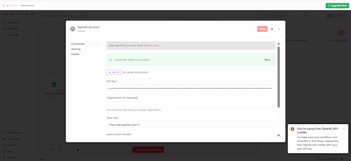 Connected. ✅ OpenAI API live