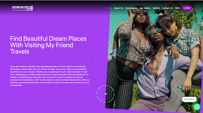 Visiting My Friend Travels – Travel Agency Website Development