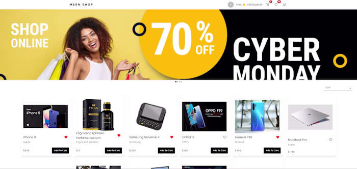 E-commerce Website Frontend Development with React