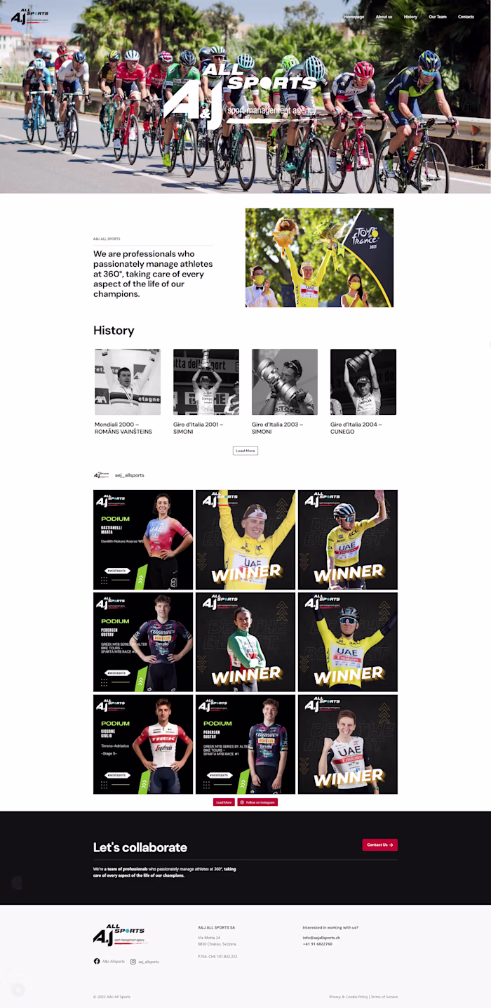 Wordpress Web Development - Sport Management Agency