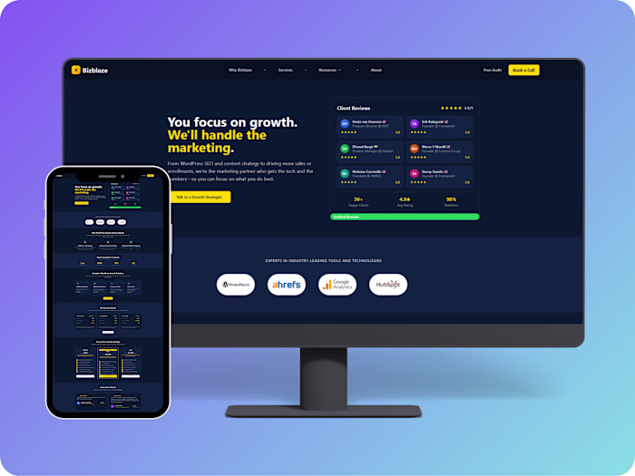 Website and Landing Page Design for Digital Marketing Agency