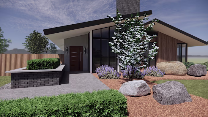 Contemporary Residential Exterior Design-Model-Render