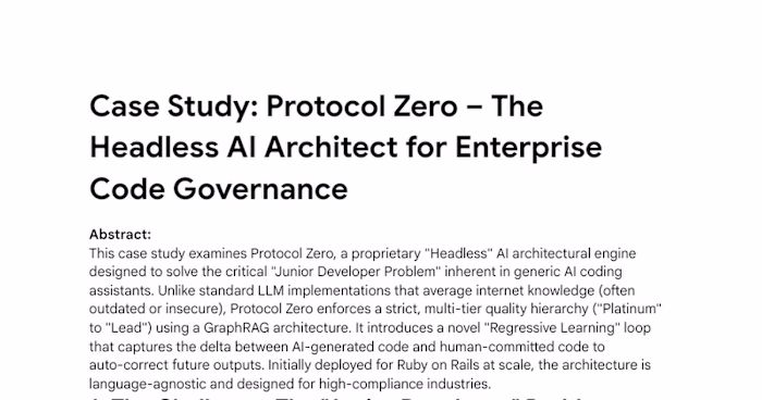 Protocol Zero: AI Architectural Engine Development