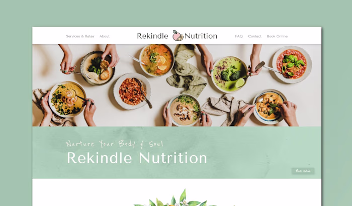 Incredible Nutrition Website for Rekindle Nutrition
