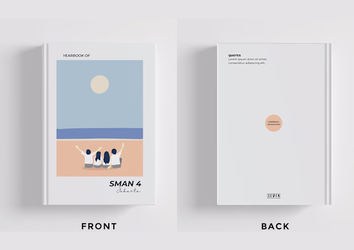 Year book cover design and illustration for EO Seven