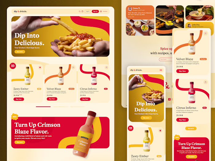 DIP & DRIZZLE: Sauce. Scroll. Savor. - Landing Page