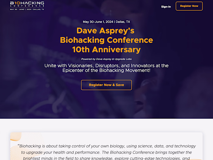 Dave Asprey's 10th Annual Biohacking Conference
